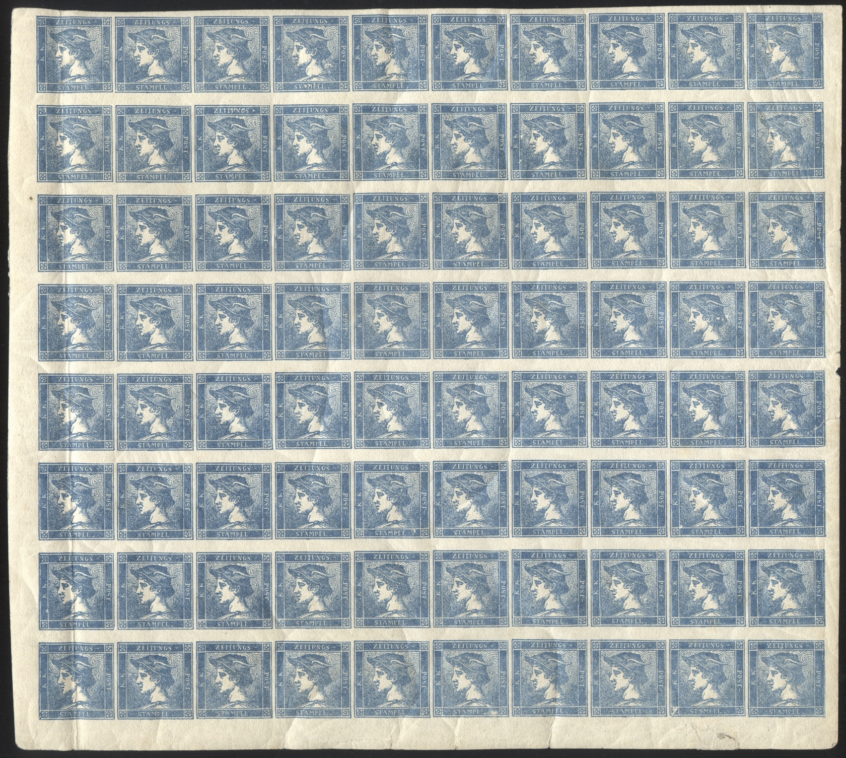 AUSTRIA 1851 "BLUE MERCURY"