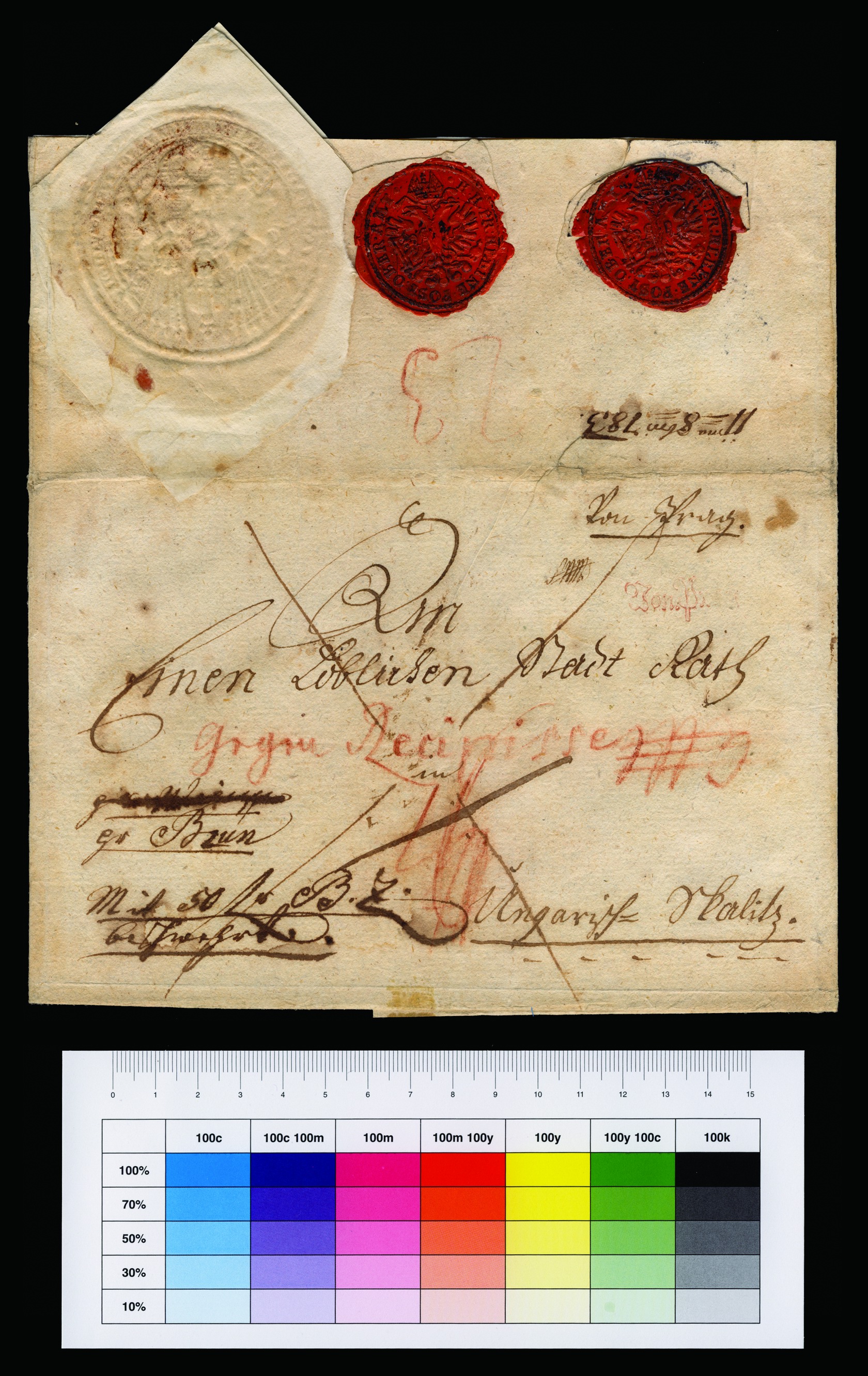 AUSTRIA 1783 - "LESSER" OR "CLAPPER" POST FROM PRAGUE